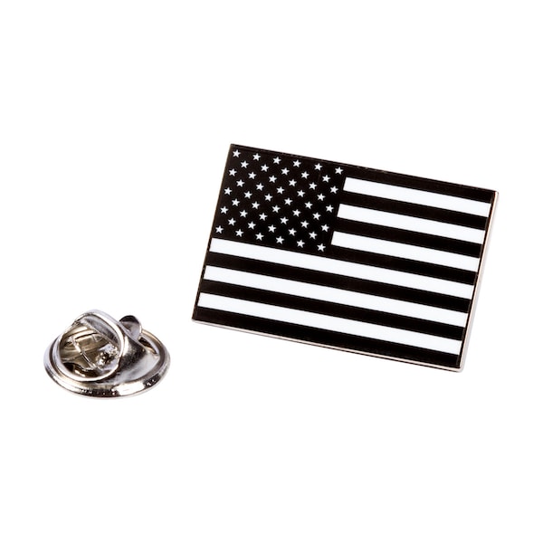 Black USA Flag LAPEL PIN hard enamel American Military Symbol Emblem Tie Tack Pinback