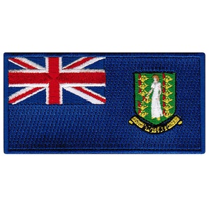 British Virgin Islands Flag Patch: Embroidered Iron-On Applique (3.5x1.75-Inches)