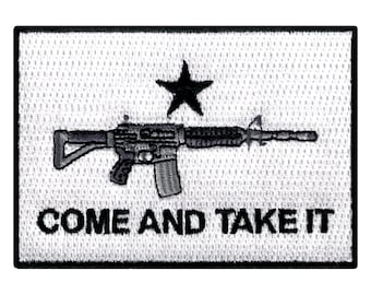 COME and TAKE It ライフルバージョン フラッグパッチ アイロン接着刺繍アップリケ 憲法修正第2条