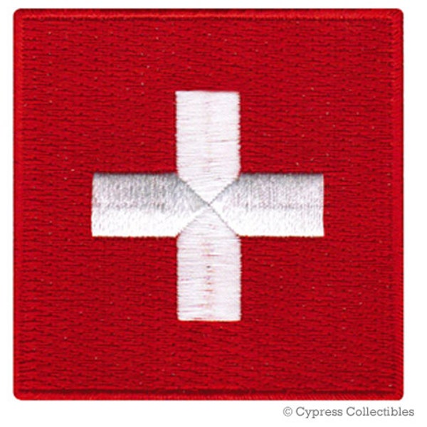 SWITZERLAND FLAG PATCH iron-on embroidered applique Top Quality