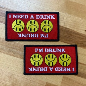 PARCHE BORRACHO SOBRE, aplique bordado termoadhesivo, emblema de motocicleta con nombre de humor