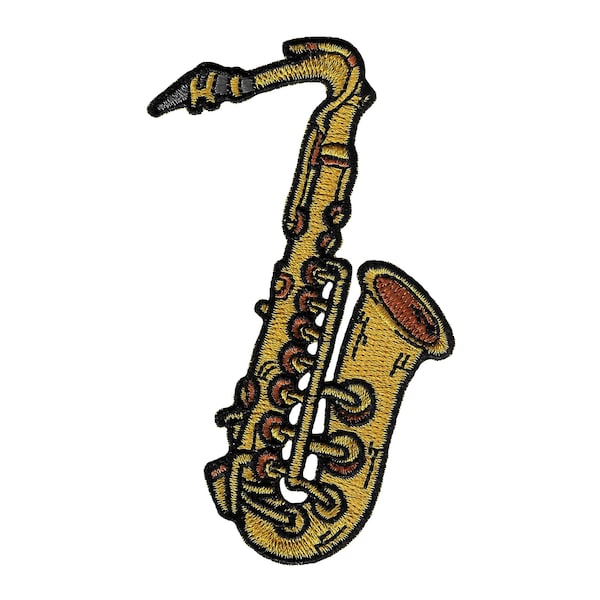 SAXOPHONE BAND PATCH embroidered iron-on Brass Musical Instrument applique