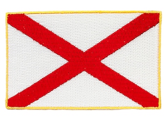 Alabama State Flagge Patch: Gestickte Aufbügler (3.5x2.5-Inches)
