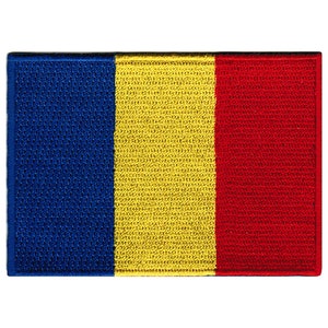 ROMANIA FLAG PATCH iron-on embroidered applique Top Quality