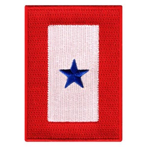 Military BLUE STAR FLAG iron-on embroidered applique Combat Veteran Service Banner