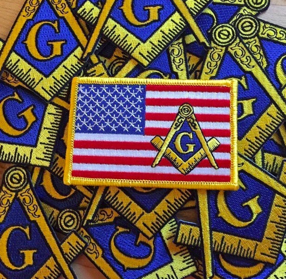 USA Flag Patch 3.5 x 2- Velcro - Red White Blue Gold 