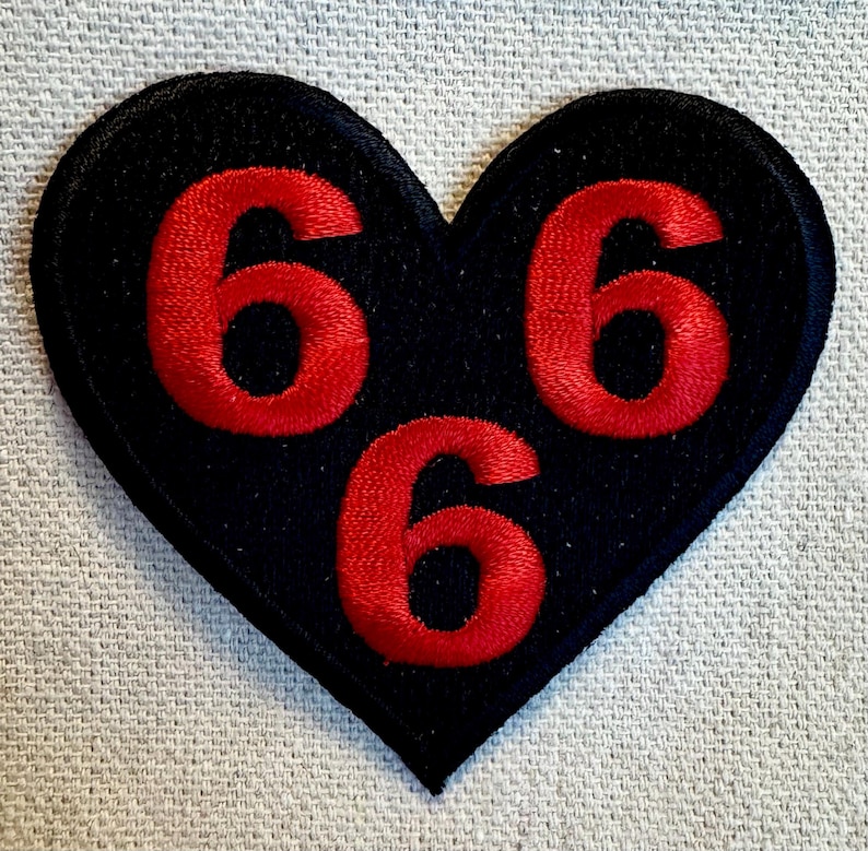 BLACK 666 HEART PATCH Iron-on Embroidered Anti-valentine's Day Devil ...