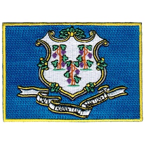 CONNECTICUT STATE Flag PATCH iron-on embroidered applique Top Quality