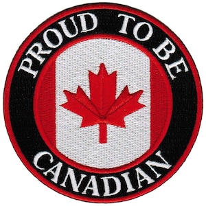 PROUD to be CANADIAN patch embroidered iron-on applique Canada Flag BIKER