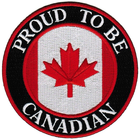 PROUD to be CANADIAN patch embroidered iron-on applique Canada Flag BIKER