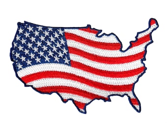 Stati Uniti USA TOPPA A FORMA DI Bandiera Americana ricamata termoadesiva