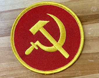 COMMUNIST Hammer and Sickle Patch USSR CCCP Russia Soviet Union embroidered shoulder emblem applique