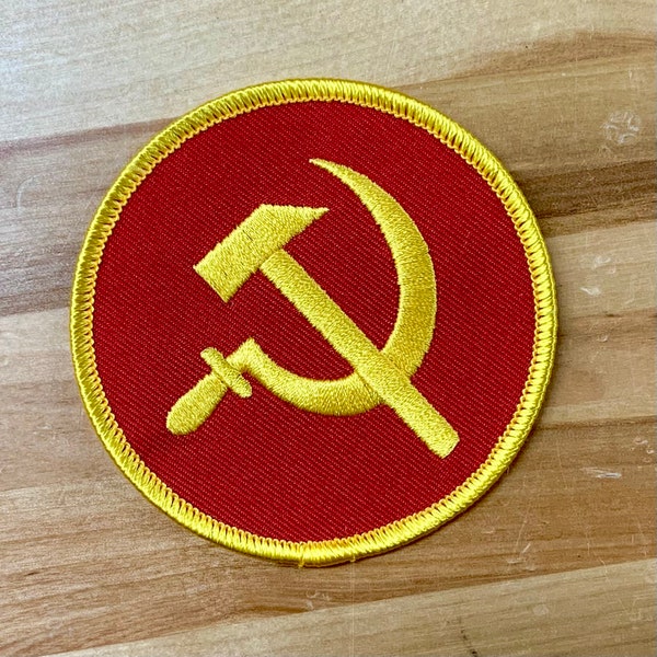 COMMUNIST Hammer and Sickle Patch USSR CCCP Russia Soviet Union embroidered shoulder emblem applique