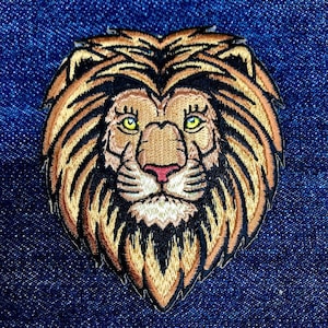 WILD LION PATCH iron-on embroidered Jungle Safari Souvenir African Animal King of the Jungle image 1