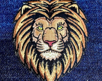 WILD LION PATCH iron-on embroidered Jungle Safari Souvenir African Animal King of the Jungle