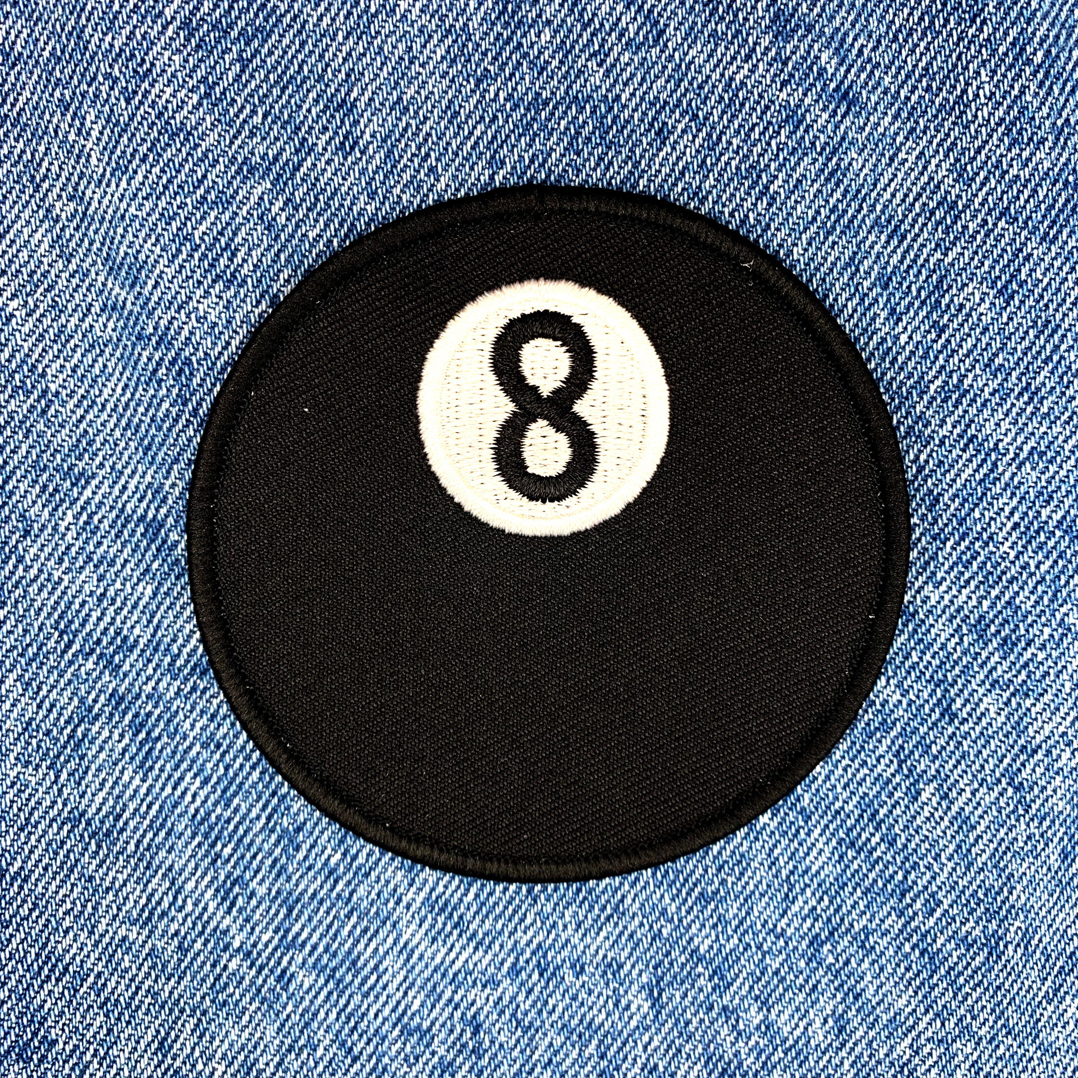 8 Ball Billiards Pool Circle Logo Embroidered Patch - Iron On Or Sew On For Jackets & Bags