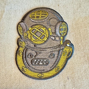 MARK V HELMET Navy PATCH Scuba Diving iron-on embroidered applique Deep Diver Down Emblem