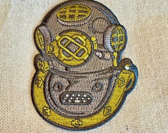 MARK V HELMET Navy PATCH Scuba Diving iron-on embroidered applique Deep Diver Down Emblem