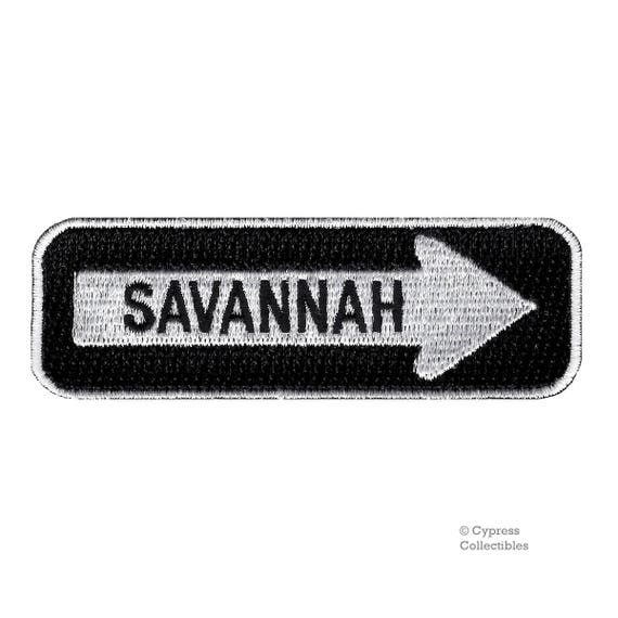 SAVANNAH ROAD SIGN Patch Embroidered Iron on Applique One Way Highway Traffic Sign Road Emblem Biker Symbol Arrow Georgia Etsy Canada