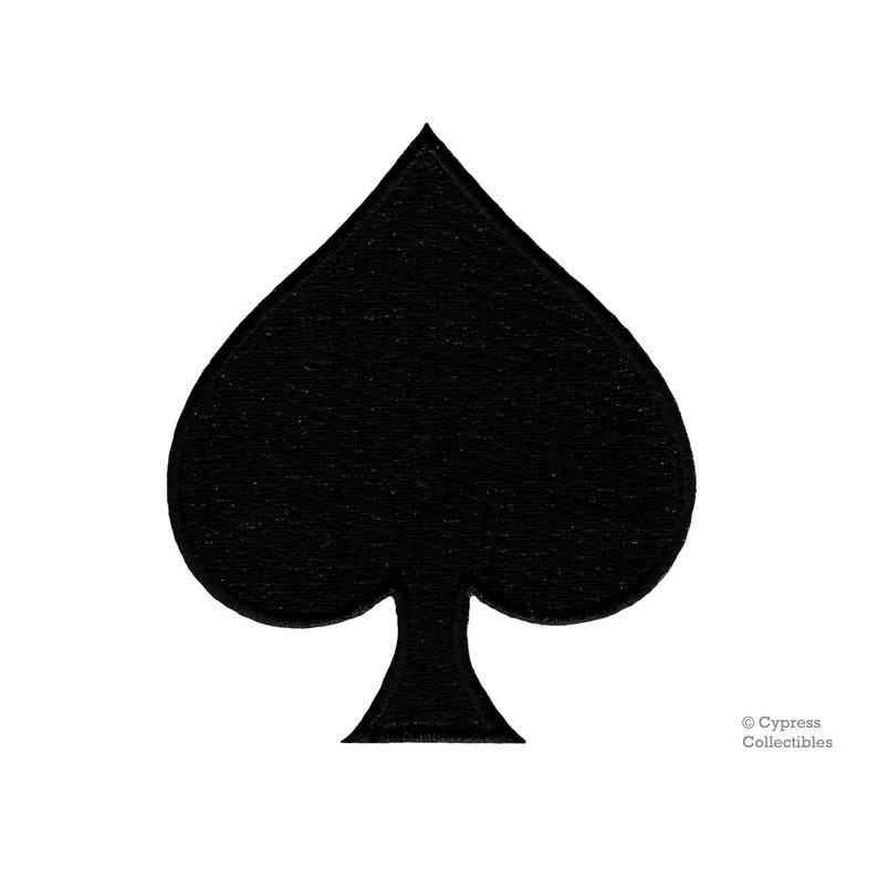 BLACK SPADES PATCH Ironon Embroidered Playing Card Suit Etsy