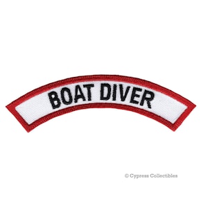 BOAT DIVER Certification Chevron PATCH Scuba Diving Experience iron-on embroidered applique Emblem