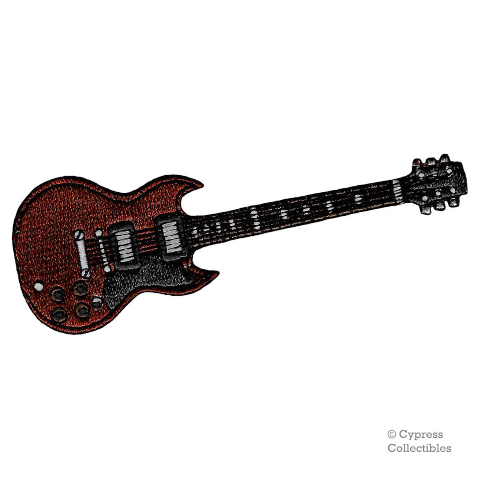 ELECTRIC GUITAR PATCH Embroidered Ironon Rock and Roll Etsy