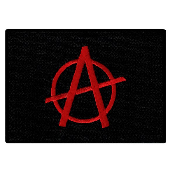 ANARCHY FLAG PATCH iron-on embroidered applique Circle A Symbol