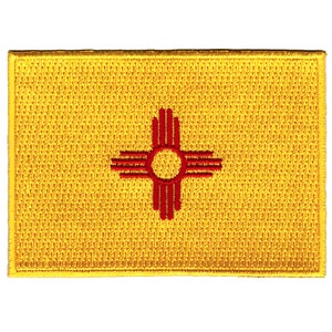 New Mexico State Flag Patch: Embroidered Iron-On Applique (3.5x2.5-Inches)