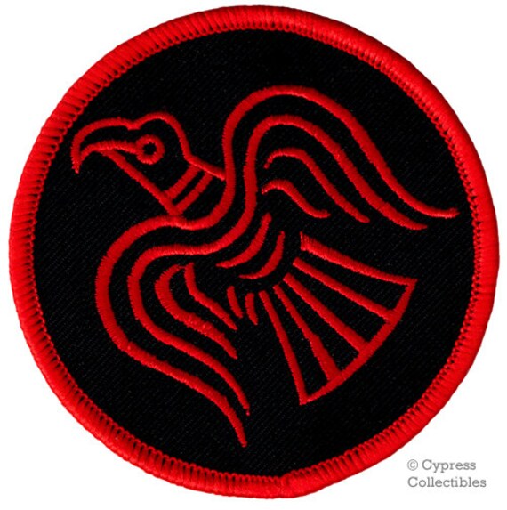 Nähen LOT of 3 RAVEN BANNER ROUND PATCH iron-on VIKING EMBLEM embroidered LEIF  ERICSON JL9458516