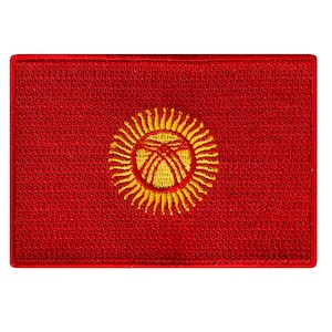 KYRGYZSTAN FLAG PATCH iron-on embroidered applique Top Quality