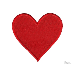 Tiny Red Heart Patches (10 Pack) Iron on Hearts Applique - Heart Shaped Iron on Patches for Clothing, Uniform, Hats, Backpacks, Jackets, Pants, 