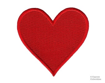 RED HEART PATCH iron-on embroidered Valentine's Day Love Romance Emoji Romantic Applique