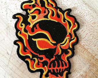 A-PRO - Toppa Teschio Patch Moto Termoadesiva Ricamata Bianco Nero Motociclista Biker - Foto 10