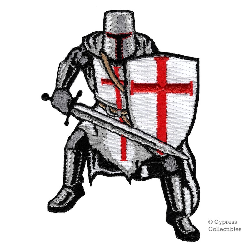 KNIGHTS TEMPLAR ARMOR Patch Ironon Embroidered White Crusades Etsy