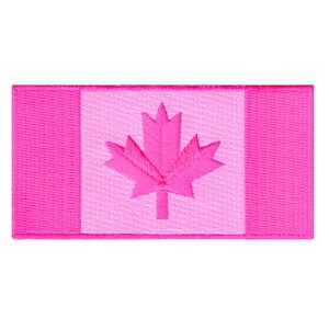 PINK CANADA FLAG Patch Canadian iron-on embroidered applique Top Quality