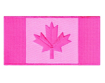 PINK CANADA FLAG Patch Canadian iron-on embroidered applique Top Quality