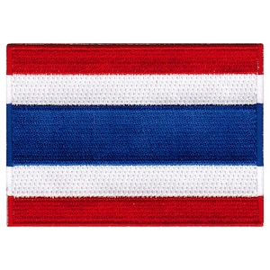 Thailand Flag Patch: Embroidered Iron-On Applique (3.5x2.5-Inches)