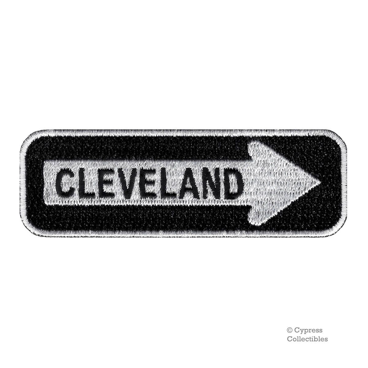 CLEVELAND ROAD SIGN patch embroidered ironon One Way Highway Etsy