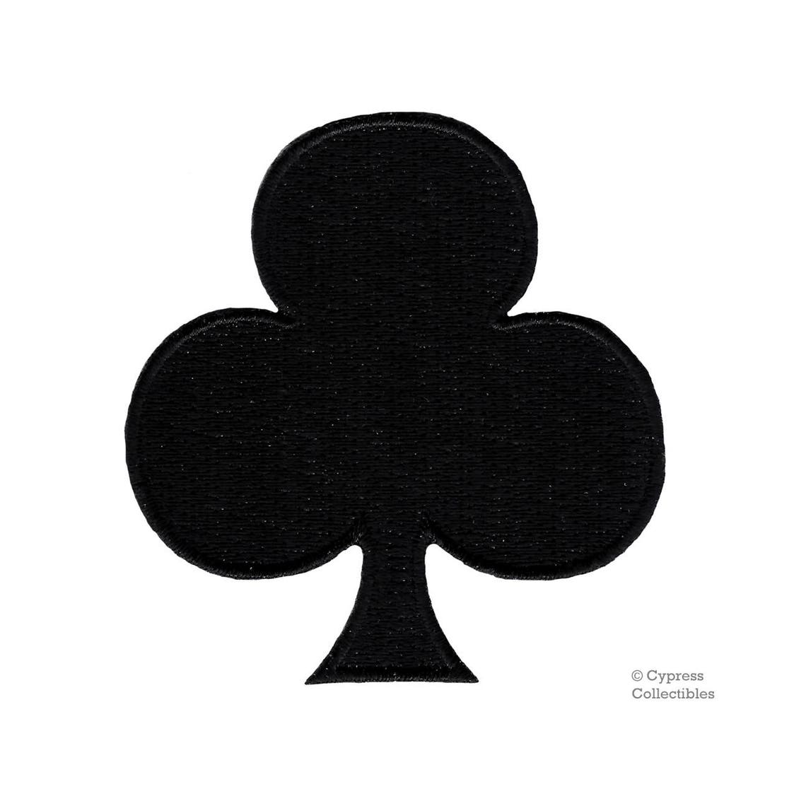BLACK CLUBS PATCH Ironon Embroidered Playing Card Suit Etsy