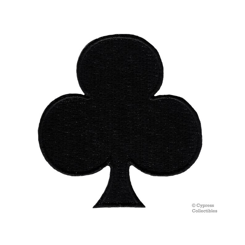 BLACK CLUBS PATCH Ironon Embroidered Playing Card Suit Etsy