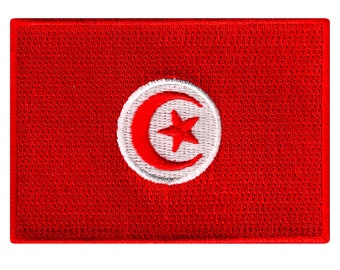 TUNISIA FLAG PATCH iron-on embroidered applique Top Quality