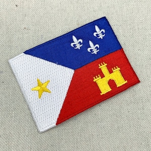 CAJUN FLAG PATCH embroidered iron-on Acadiana Acadian French Louisiana State New Orleans
