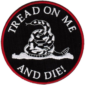 TREAD ON ME und die Bügelbild USA Gadsden Schlange Flagge Emblem gestickt Applikation Biker Rund