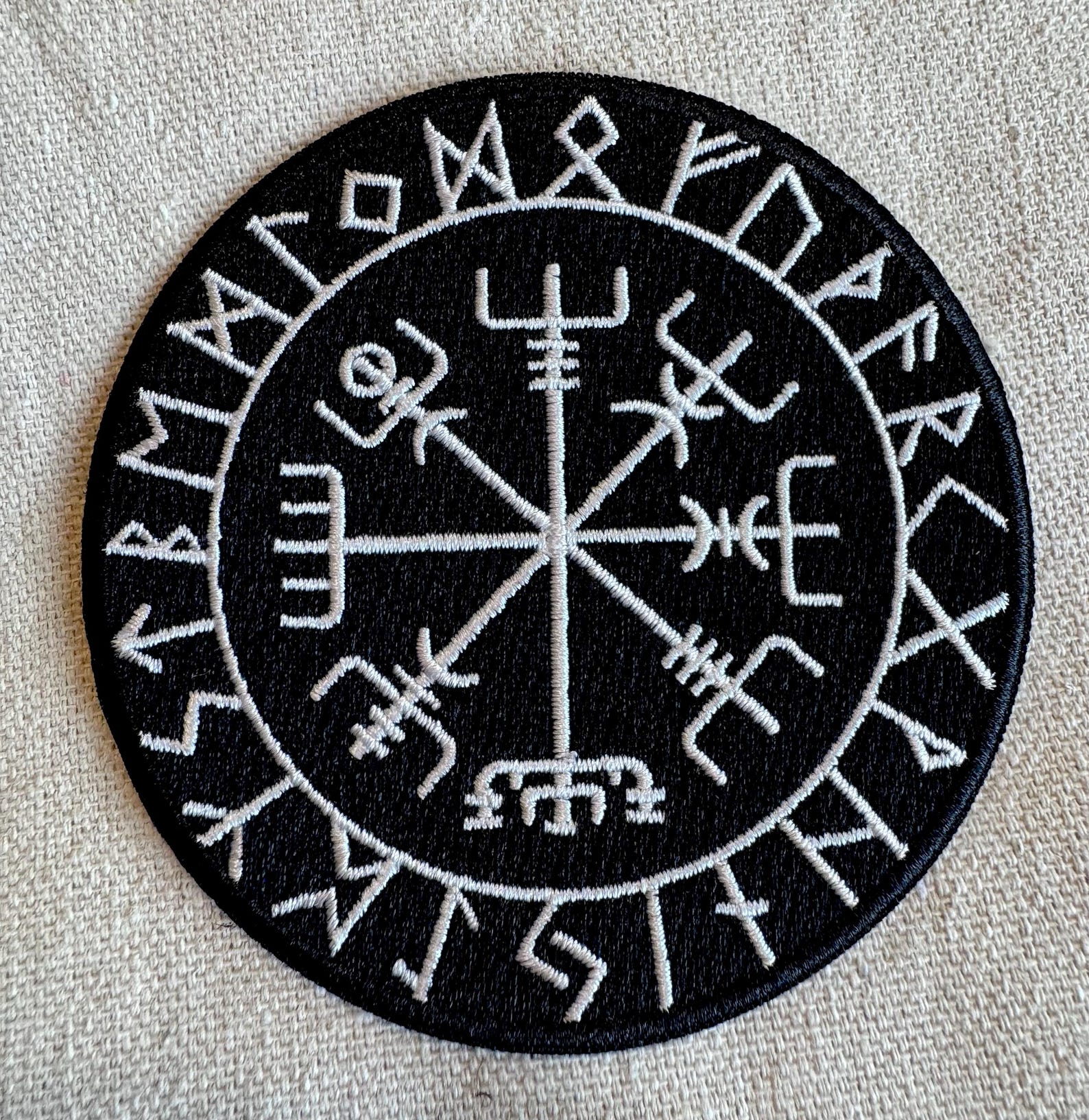 ICELANDIC COMPASS Iron-on Patch Embroidered Norway Historical Viking