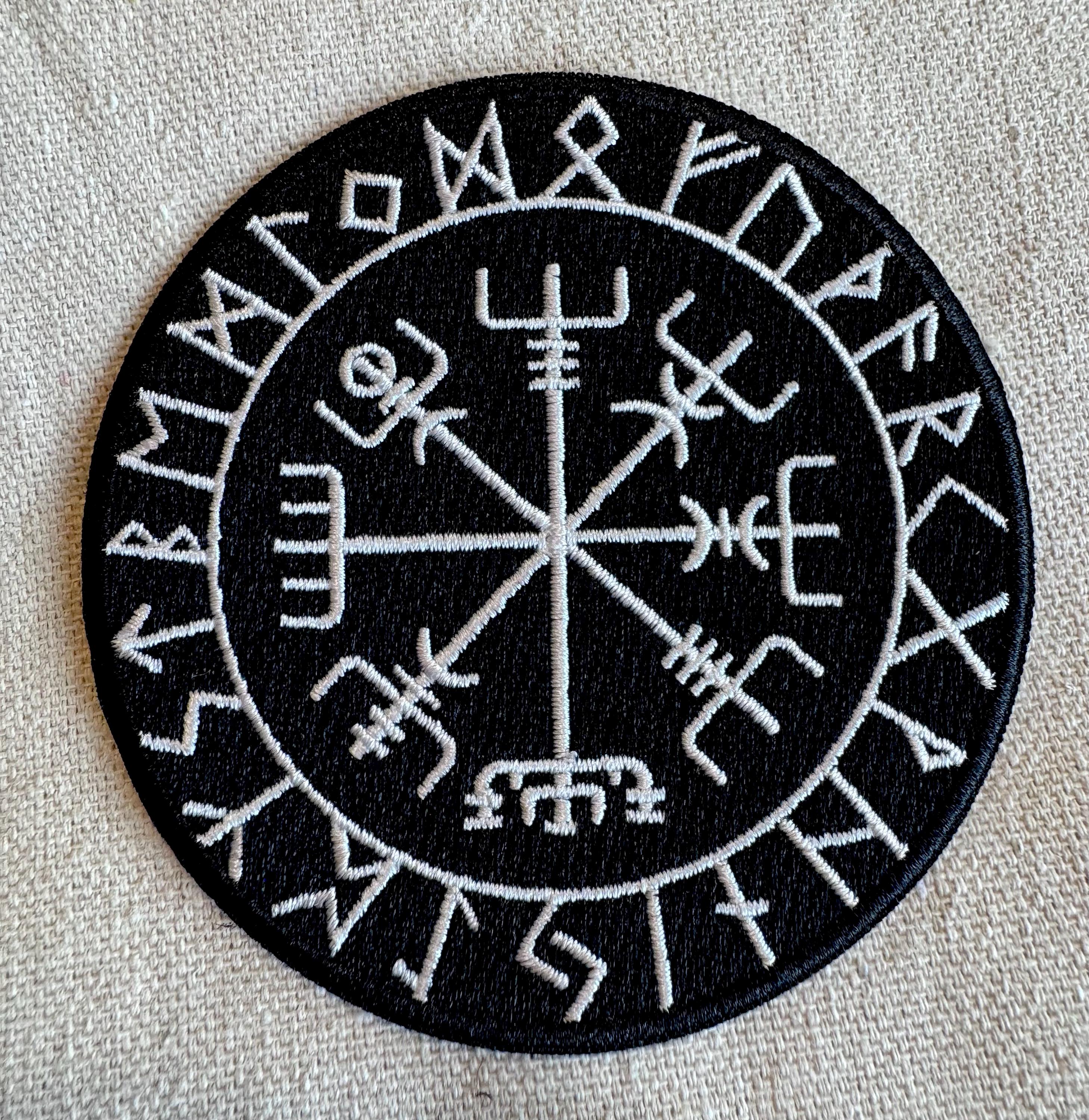ICELANDIC COMPASS Iron-on Patch Embroidered Norway Historical Viking Navy  Iceland Vegvisir Emblem Black White - Etsy, image size:2917x3000