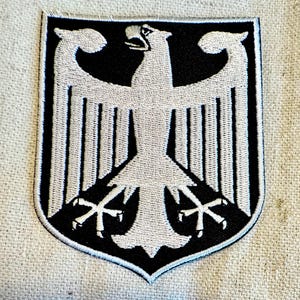 Black GERMANY COAT of ARMS Patch iron-on embroidered applique German Eagle Shield National Logo