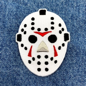 Jason Voorhees Hockey Mask Patch: Friday the 13th Embroidered Applique