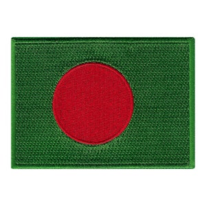 Bangladesh Flag Patch: Embroidered Iron-On Applique (3.5x2.5-Inches)