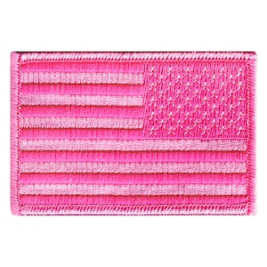 PATCH AMERICAN FLAG Omgekeerde roze geborduurde opstrijkapplicatie