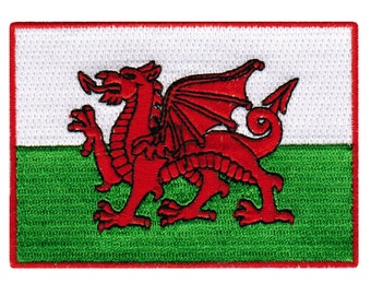 FREE UK P&P Cymru Dragon Oval Embroidered Sew on patch 
